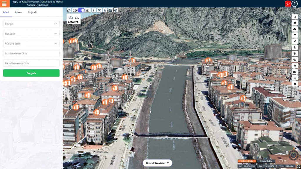 TKGM, 3B Kadastro, 3B Kadastro Sunum Uygulaması, 3 Boyutlu Sayısal Yapı Modeli Görüntüleme, 3 Boyutlu Sayısal Yapı Modeli İndirme