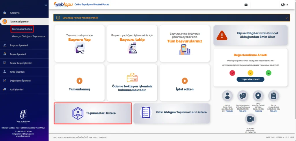 TKGM, Web Tapu, webtapu, Web Tapu'dan Ücretsiz Tapu Kaydı Alma, Web Tapu'dan Resmi-Ücretli Tapu Senedi ve Tapu Kaydı Alma, Takyidat Belgesi